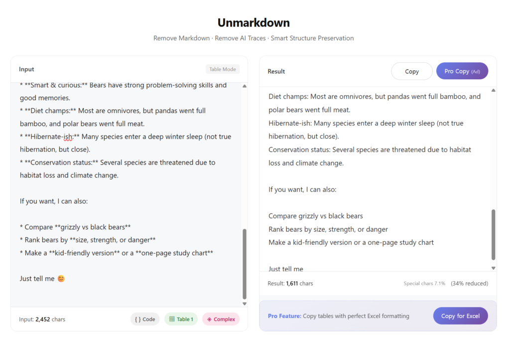 Markdown Remover Page