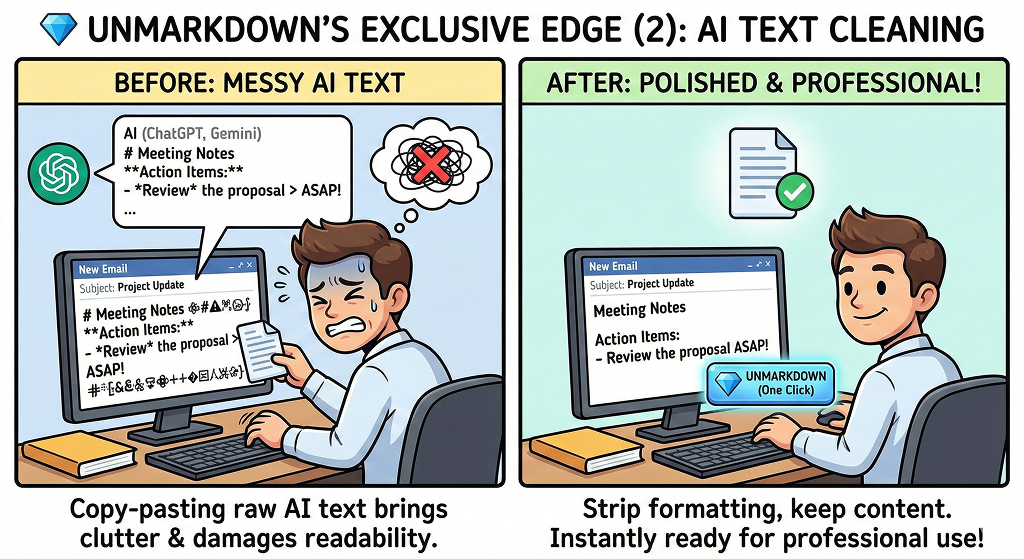 markdown remover when refining Ai output